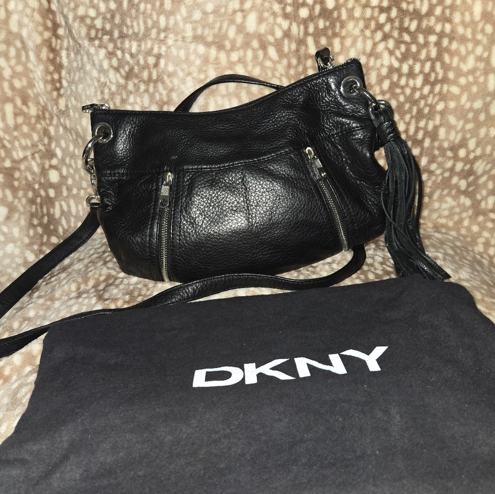 DKNY Black Crossbody Bag with Structured Design